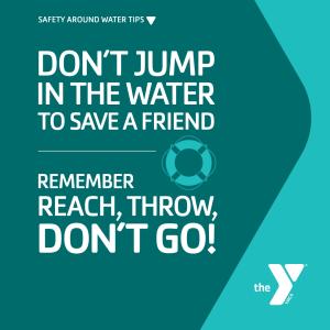 Reach, throw, dont go, water safety flyer